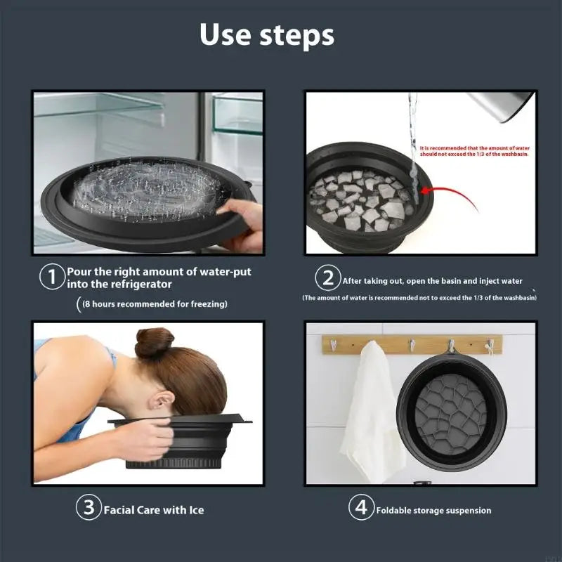 Silicone Foldable Ice Facial Bowl – Portable Cold Plunge Skincare Tool