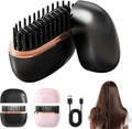 Mini Cordless Hair Straightener Brush – Rechargeable, 3 Heat Settings (160–200°C), Anti-Scald Design, Portable Travel Styling Tool